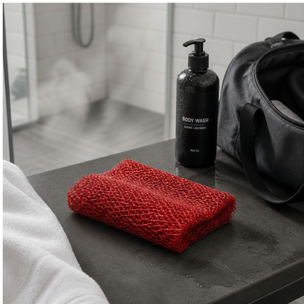 Body Scrubber for Black Men Made in Ghana | 88" Chilli Red