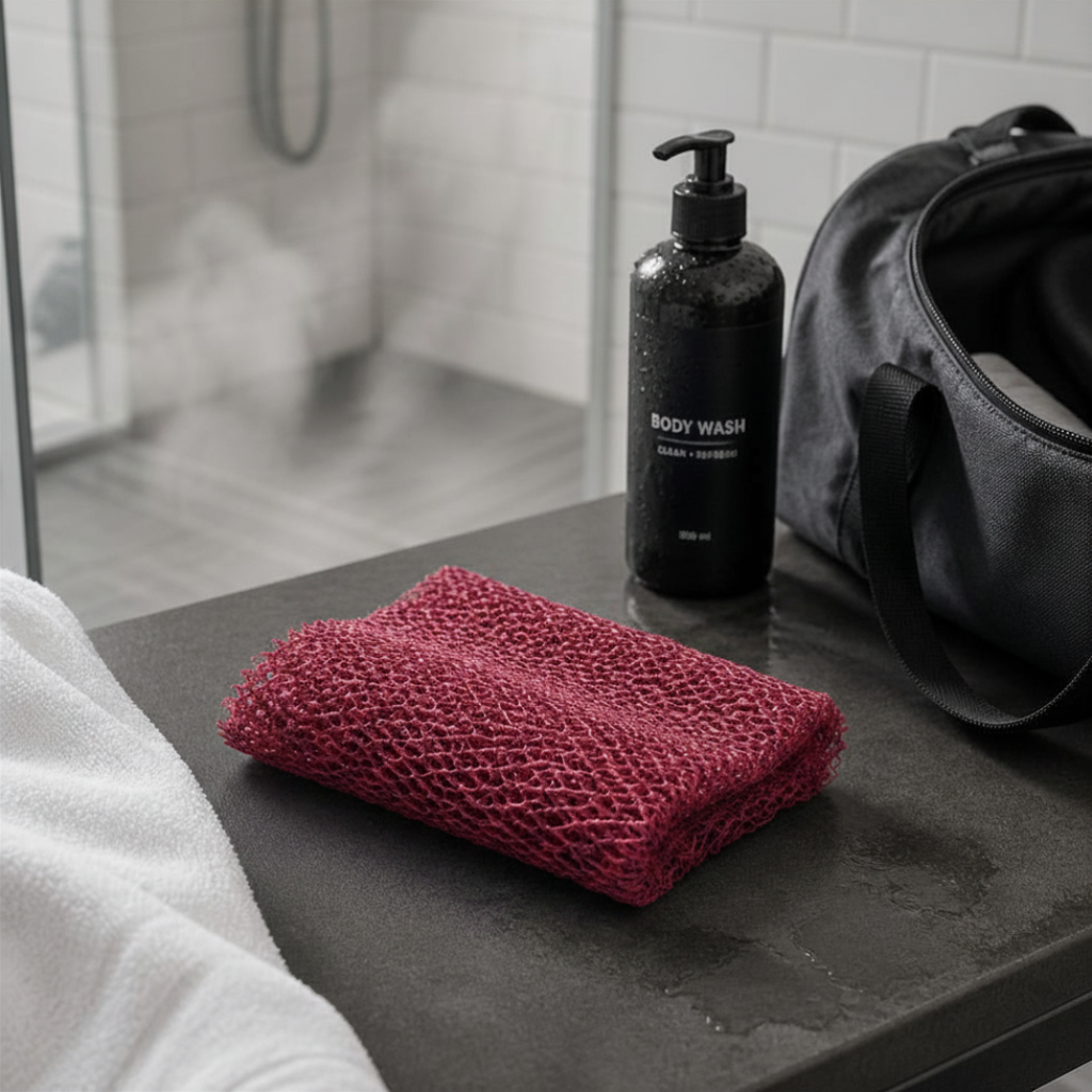 Body Scrubber for Black Men Made in Ghana | 88" Berry Pink