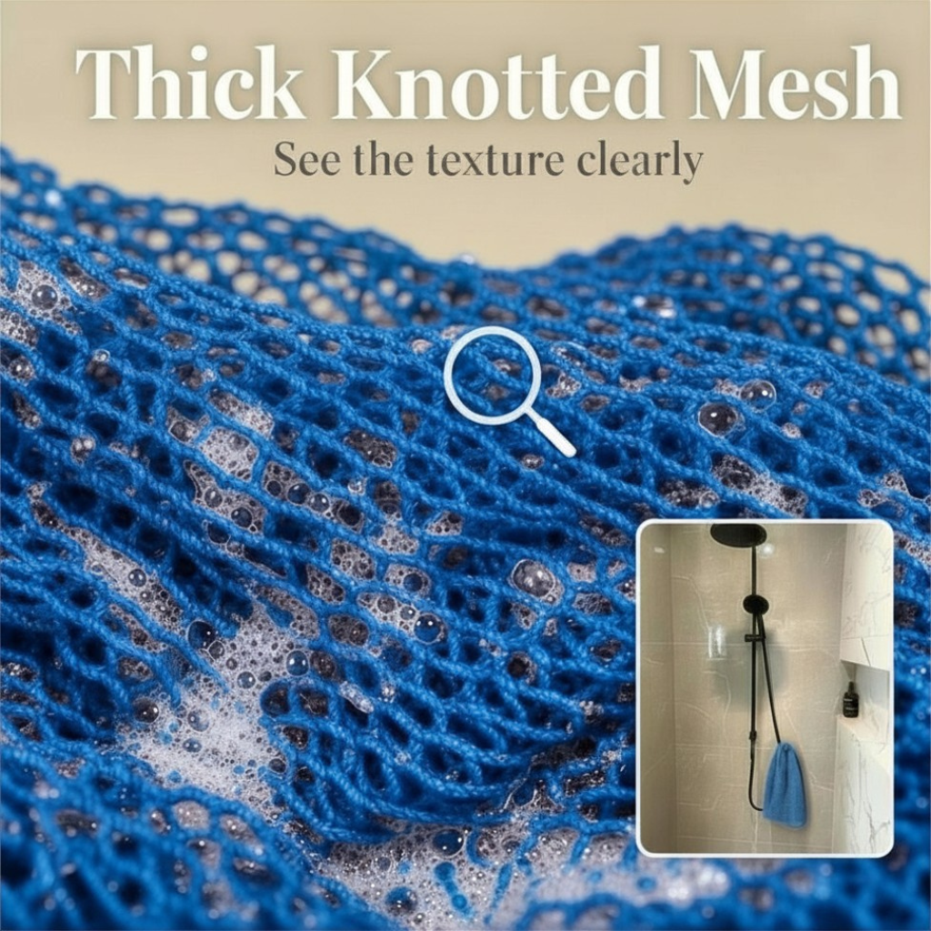 African Net Sponge Authentic Sapo for Black Women Made in Ghana | 44" Blue