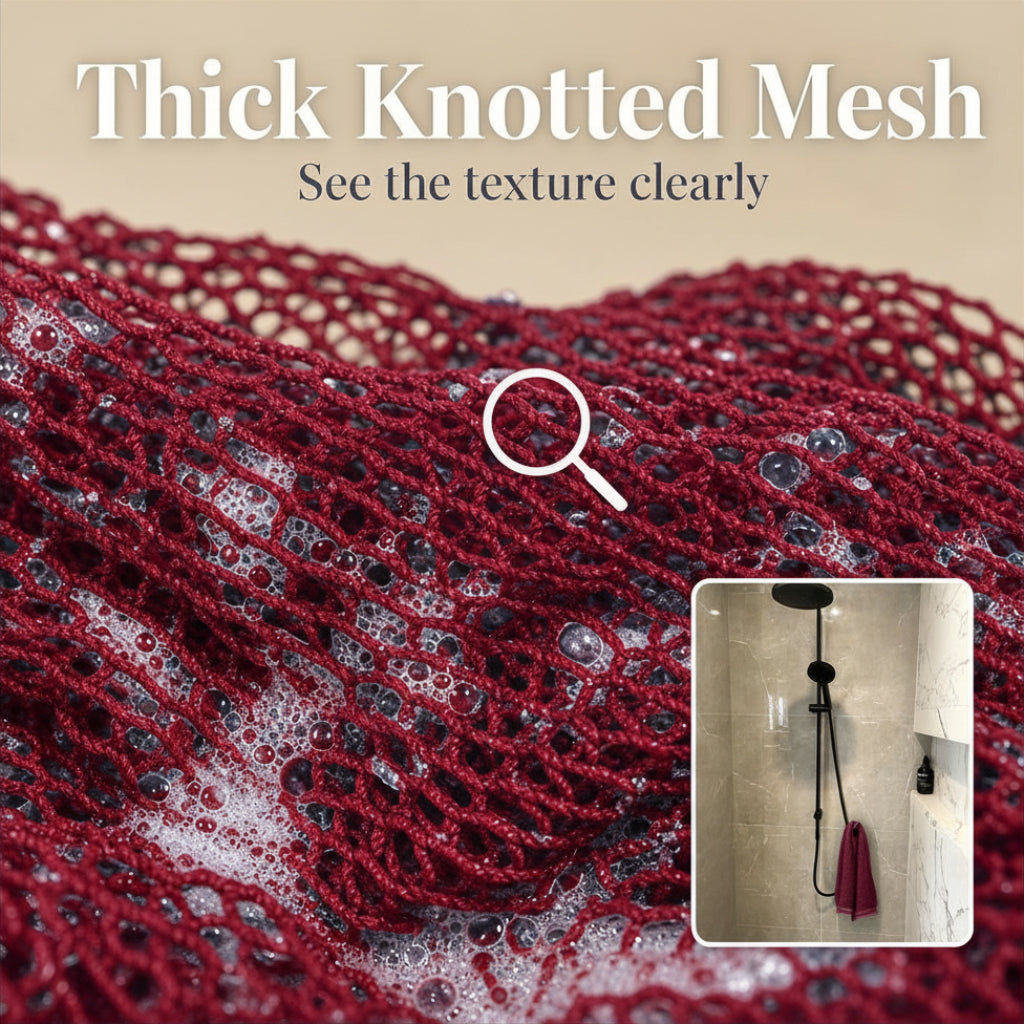 African Net Sponge Authentic Sapo for Black Women Made in Ghana | 44" Burgundy