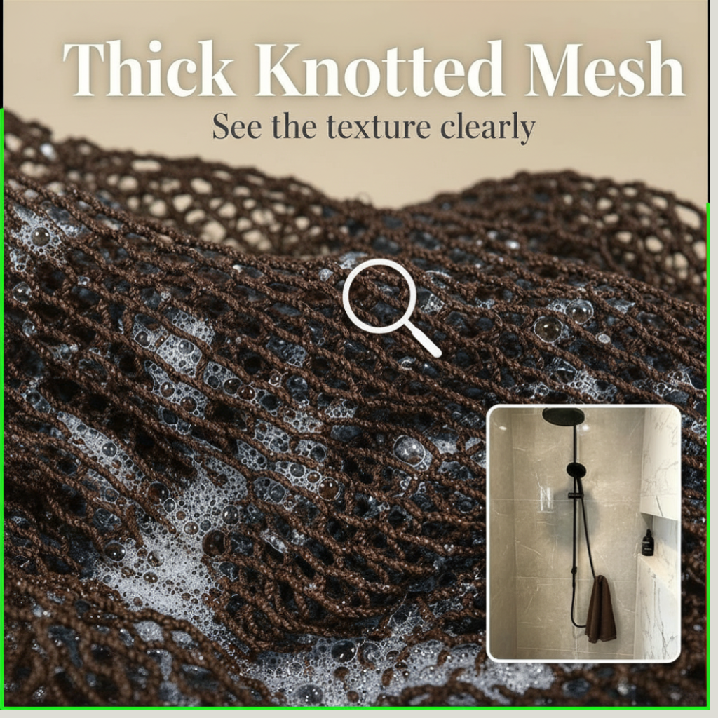 African Net Sponge Authentic Sapo for Black Women Made in Ghana | 44" Dark Brown