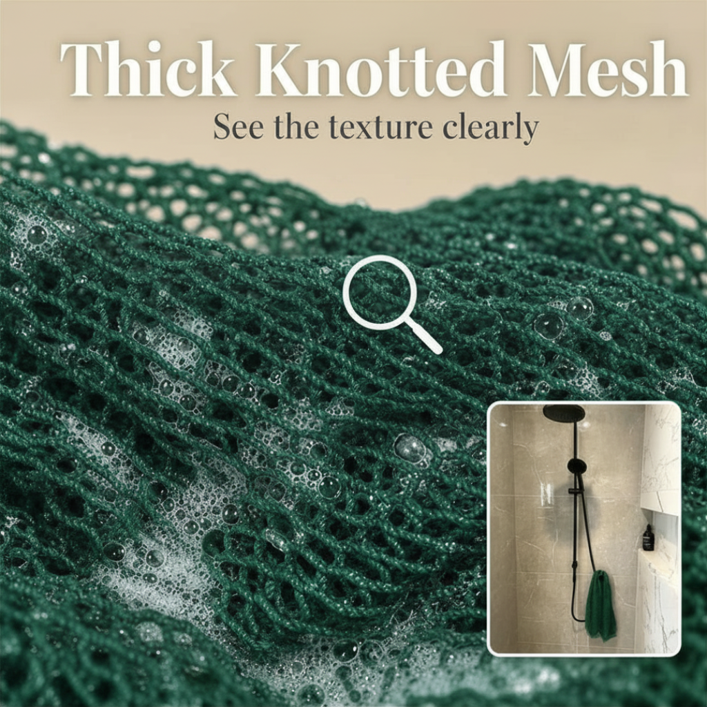 African Net Sponge Authentic Sapo for Black Women Made in Ghana | 44" Emerald Green