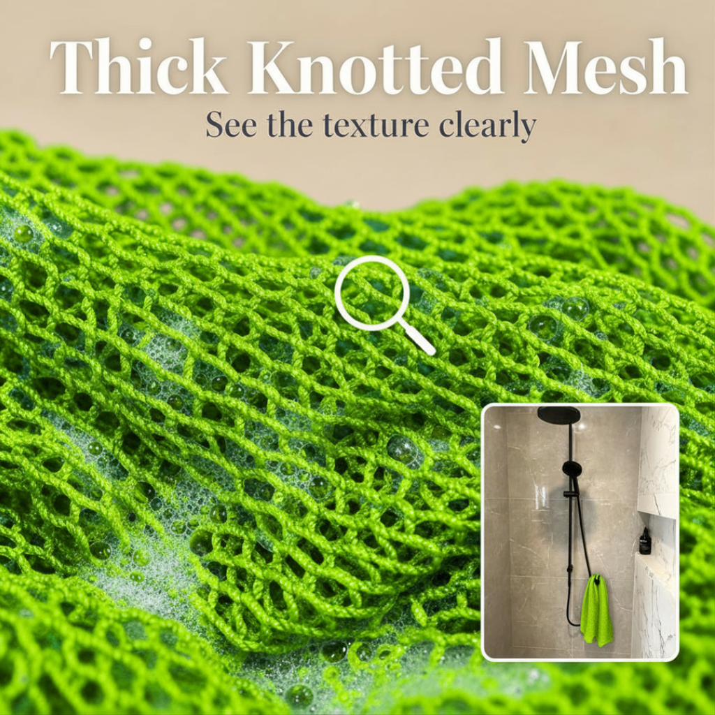 African Net Sponge Authentic Sapo for Black Women Made in Ghana | 44" Lime Green