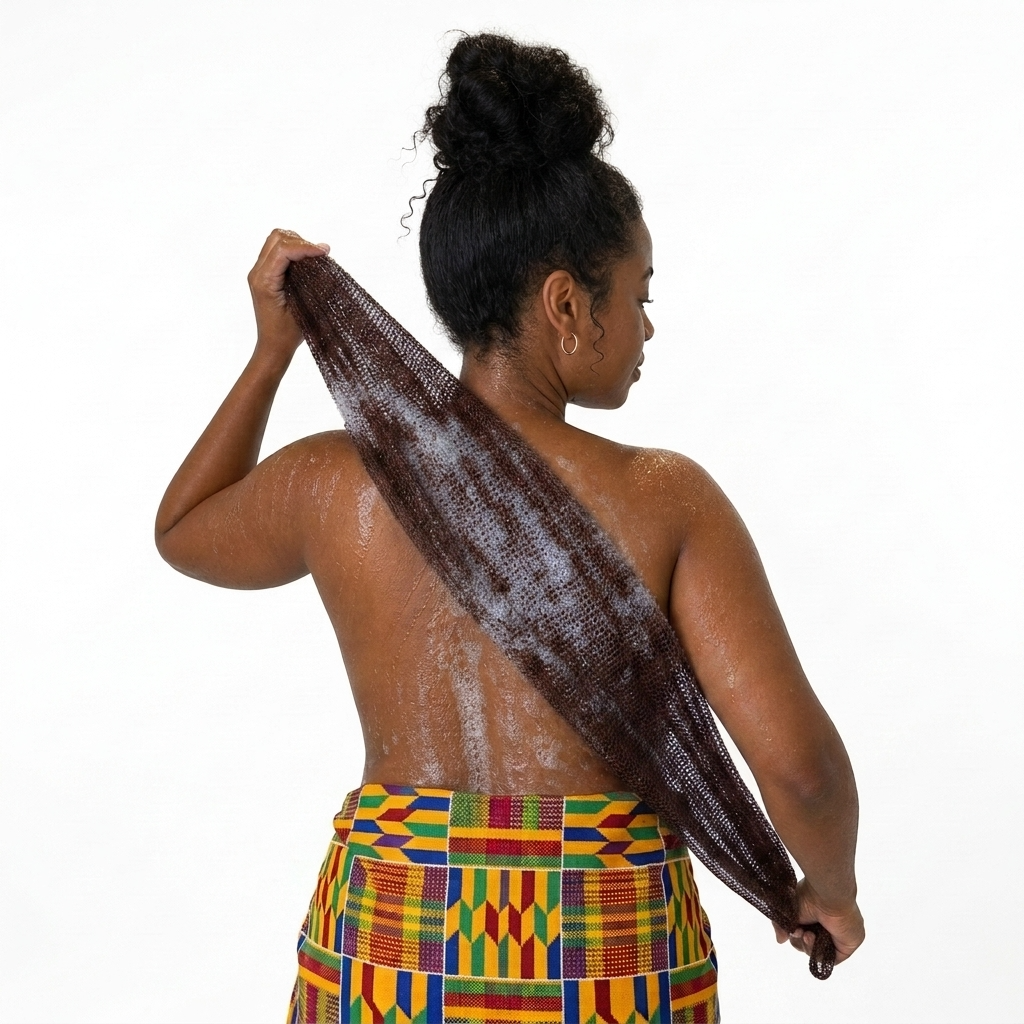African Net Sponge Authentic Sapo for Black Women Made in Ghana | 44" Dark Brown