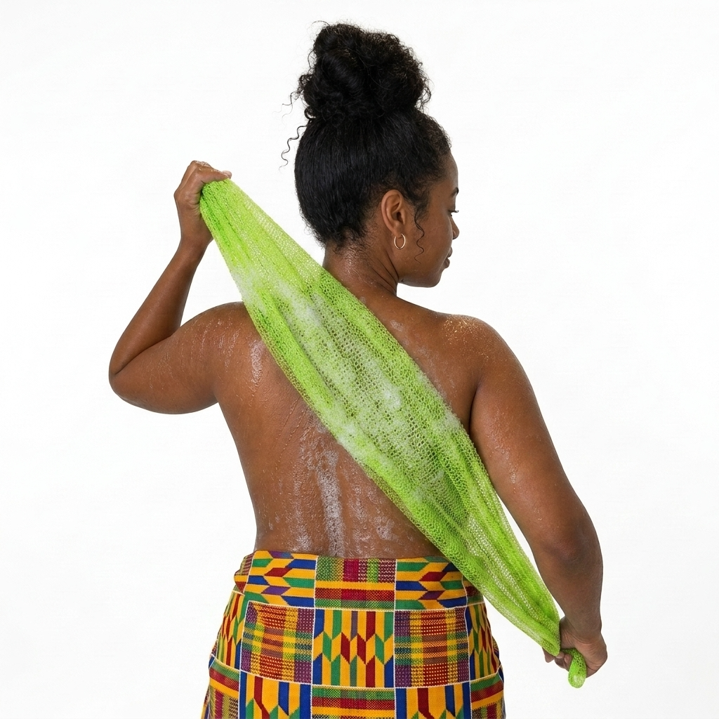 African Net Sponge Authentic Sapo for Black Women Made in Ghana | 44" Lime Green