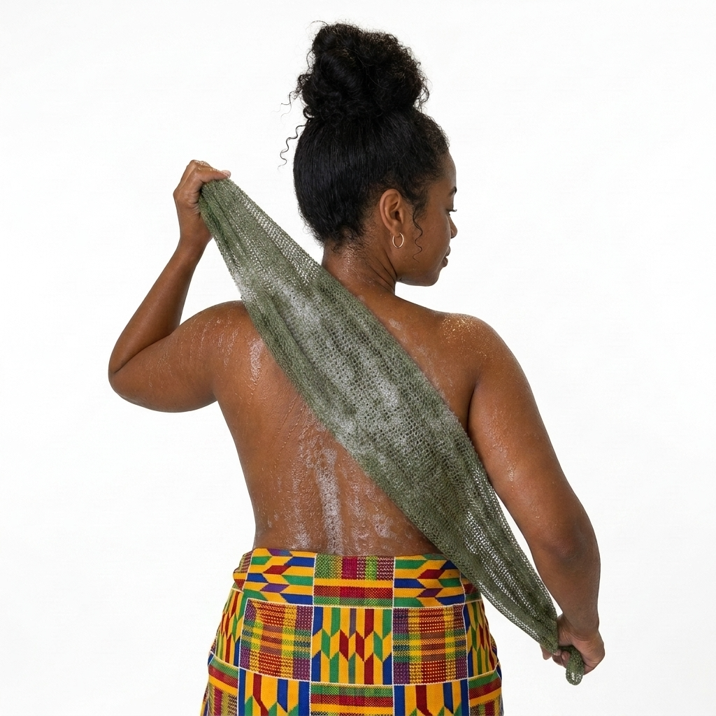 African Net Sponge Authentic Sapo for Black Women Made in Ghana| 44" Safari Green