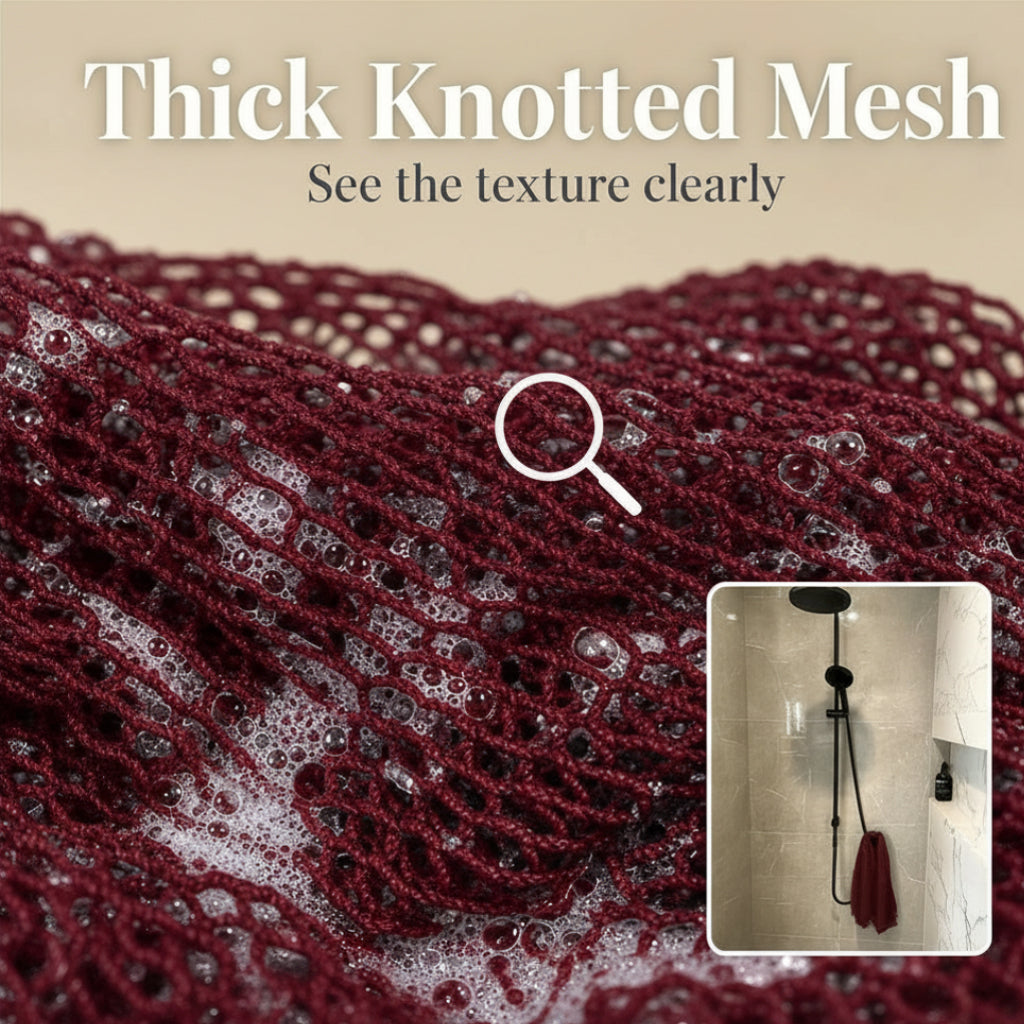 African Net Sponge Authentic Sapo for Black Women Made in Ghana | 44" Maroon
