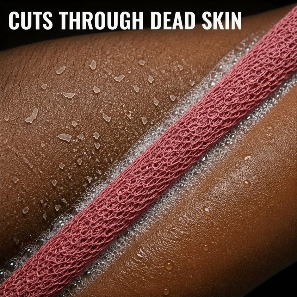 Body Scrubber for Black Men Made in Ghana | 88" Berry Pink