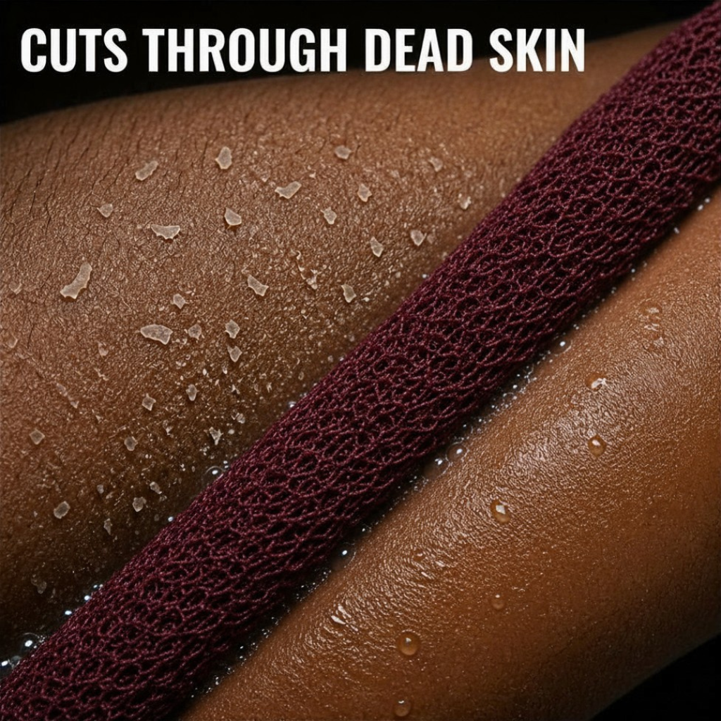 Body Scrubber for Black Men Made in Ghana | 88" Burgundy