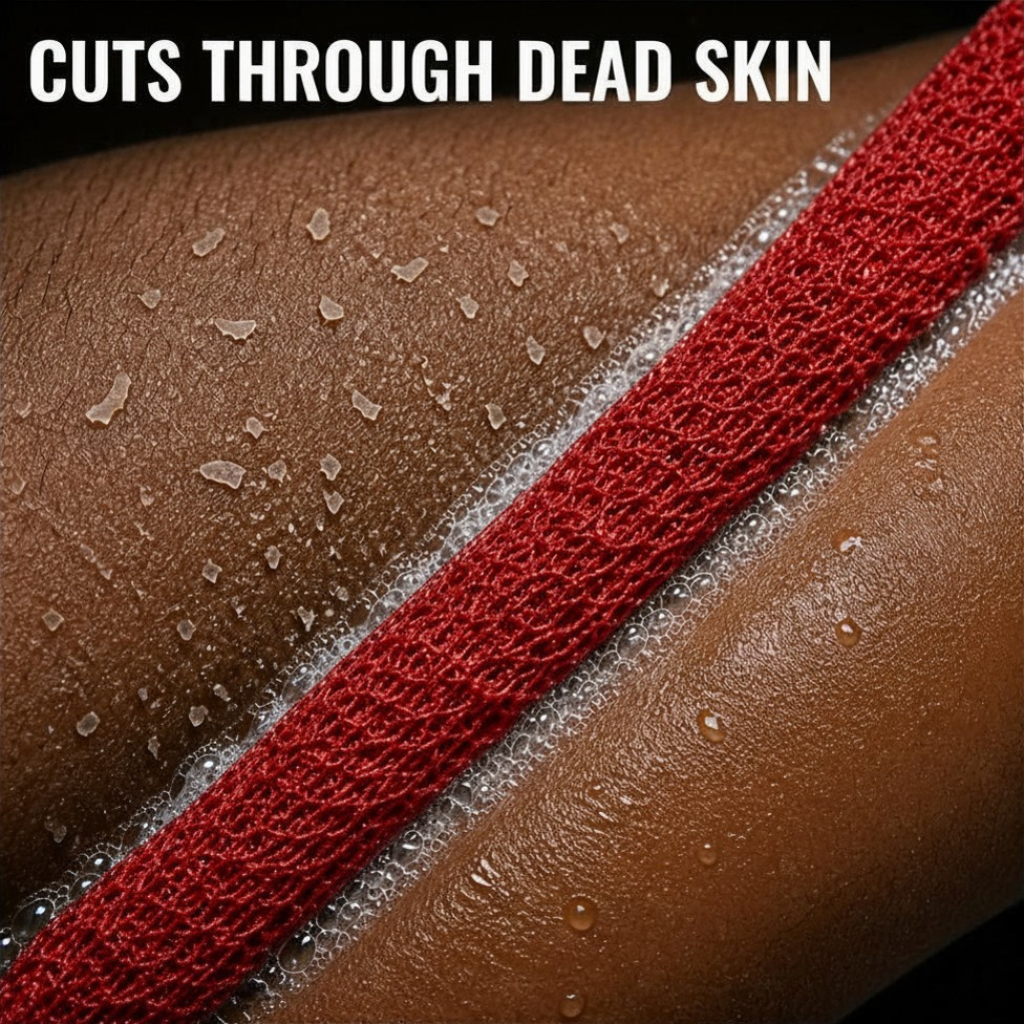 Body Scrubber for Black Men Made in Ghana | 88" Chilli Red