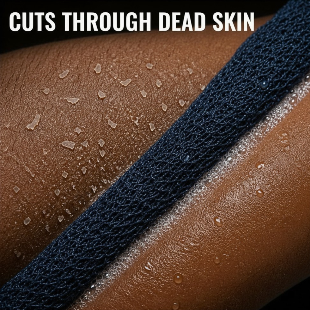 Body Scrubber for Black Men Made in Ghana | 88" Deep Sea Blue