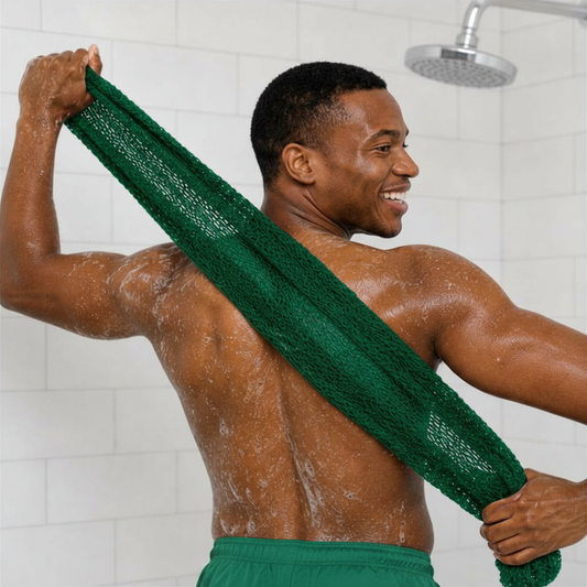 Body Scrubber for Black Men Made in Ghana | 88" Emerald Green