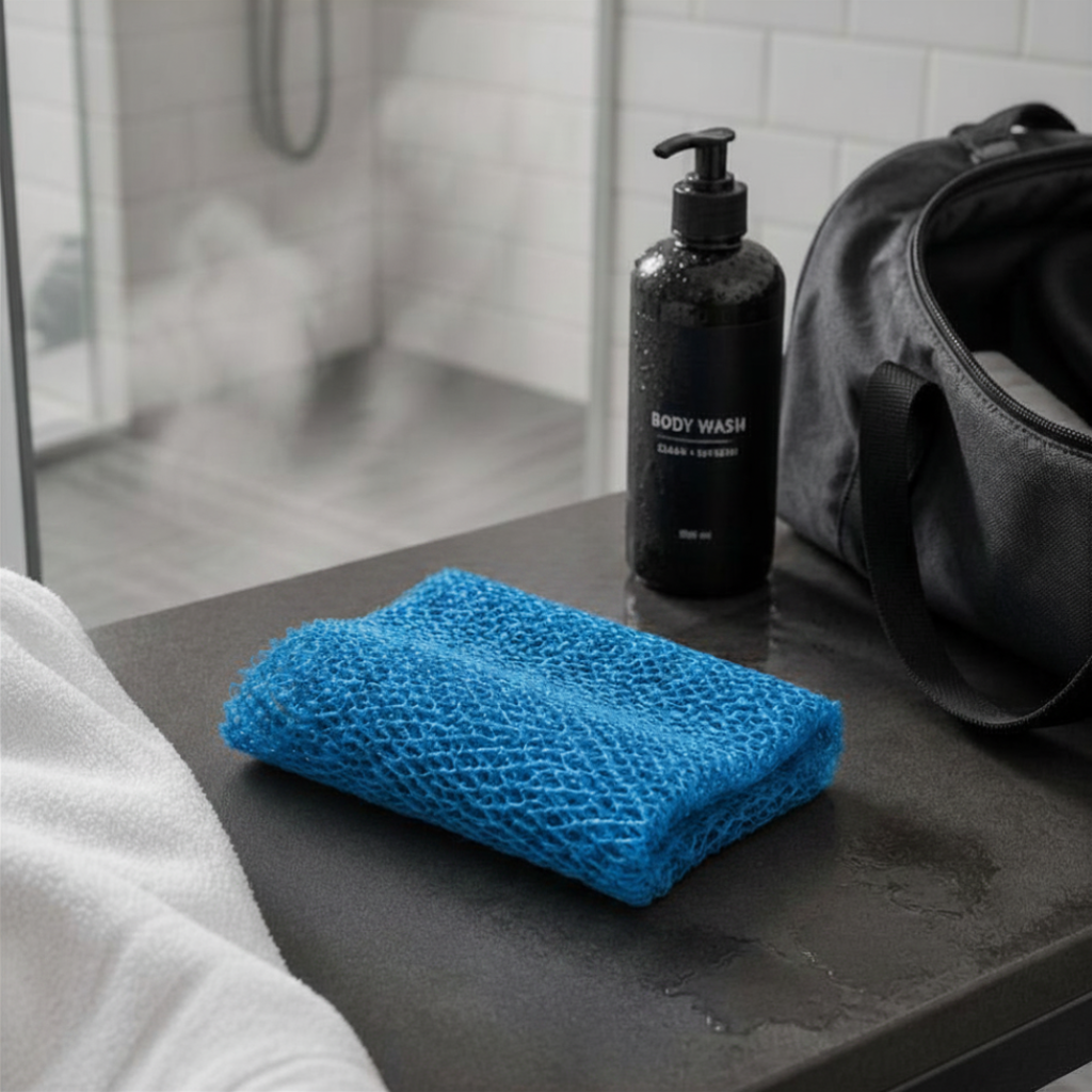 Body Scrubber for Black Men Made in Ghana | 88" Blue
