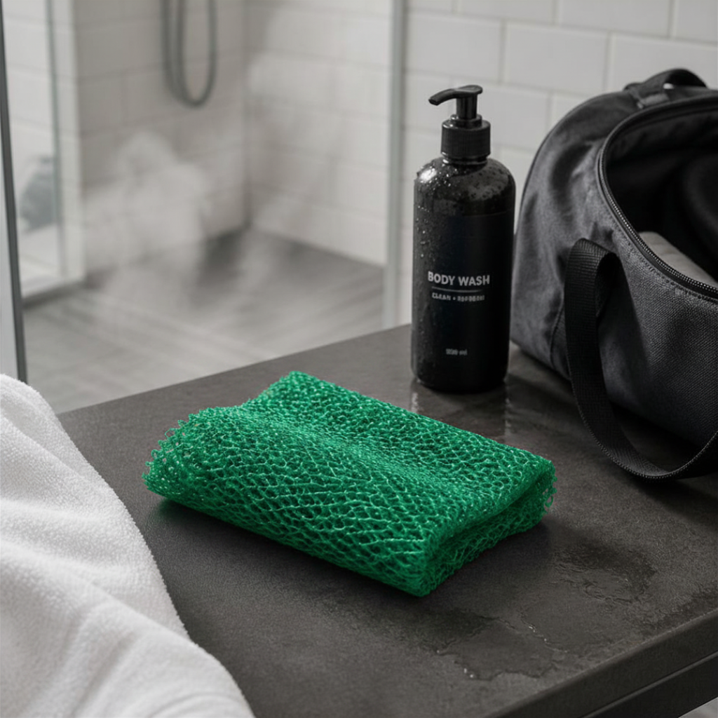 Body Scrubber for Black Men Made in Ghana | 88" Emerald Green