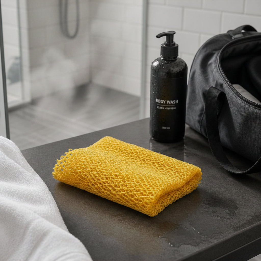 Body Scrubber for Black Men Made in Ghana | 88" Pumpkin Orange