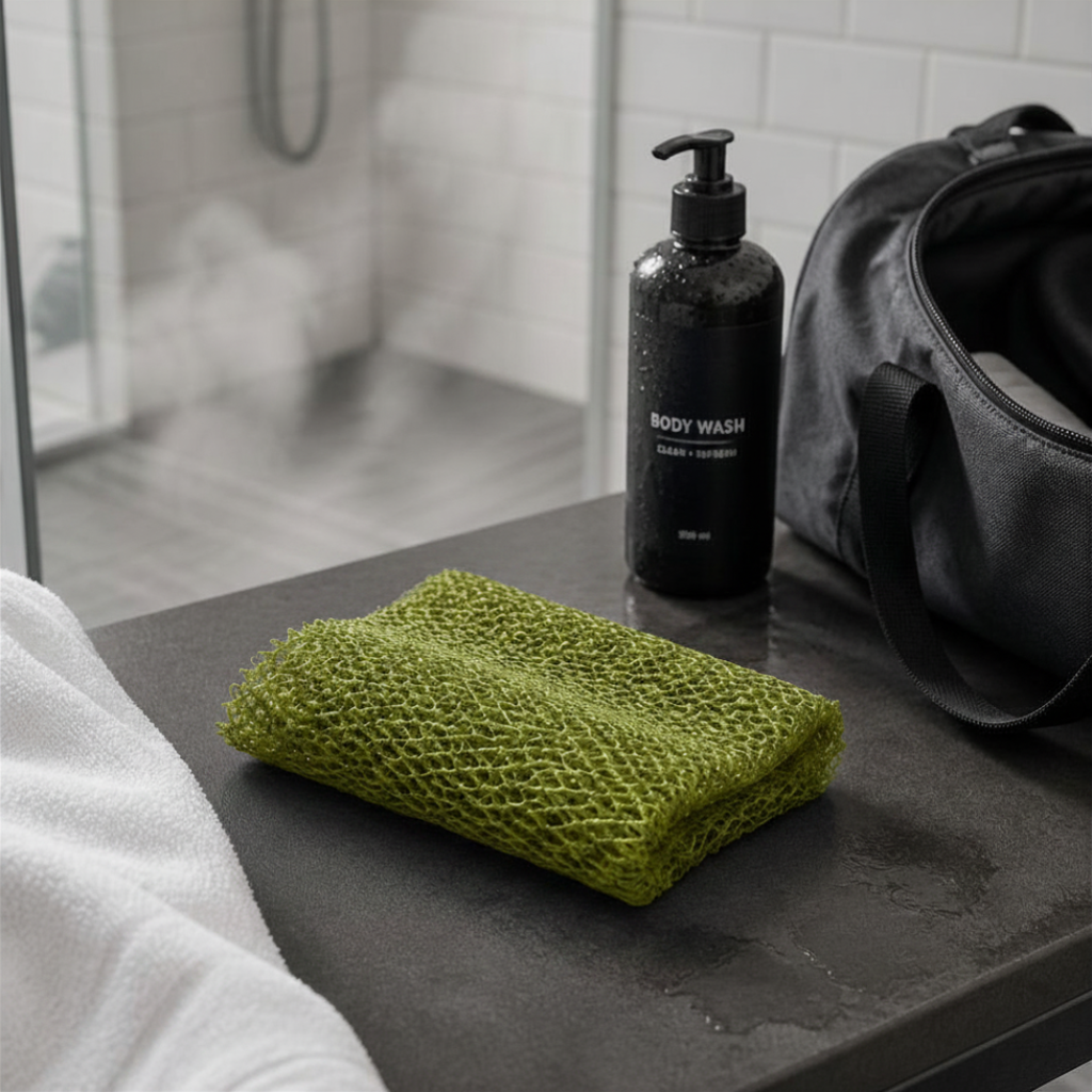 Body Scrubber for Black Men Made in Ghana | 88" Safari Green