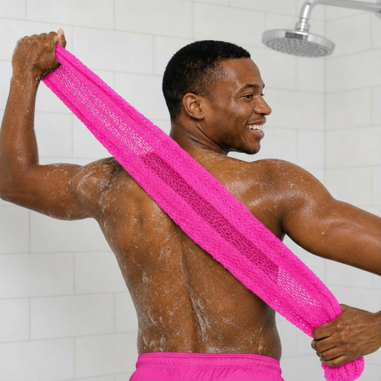 Body Scrubber for Black Men Made in Ghana | 88" Hot Pink