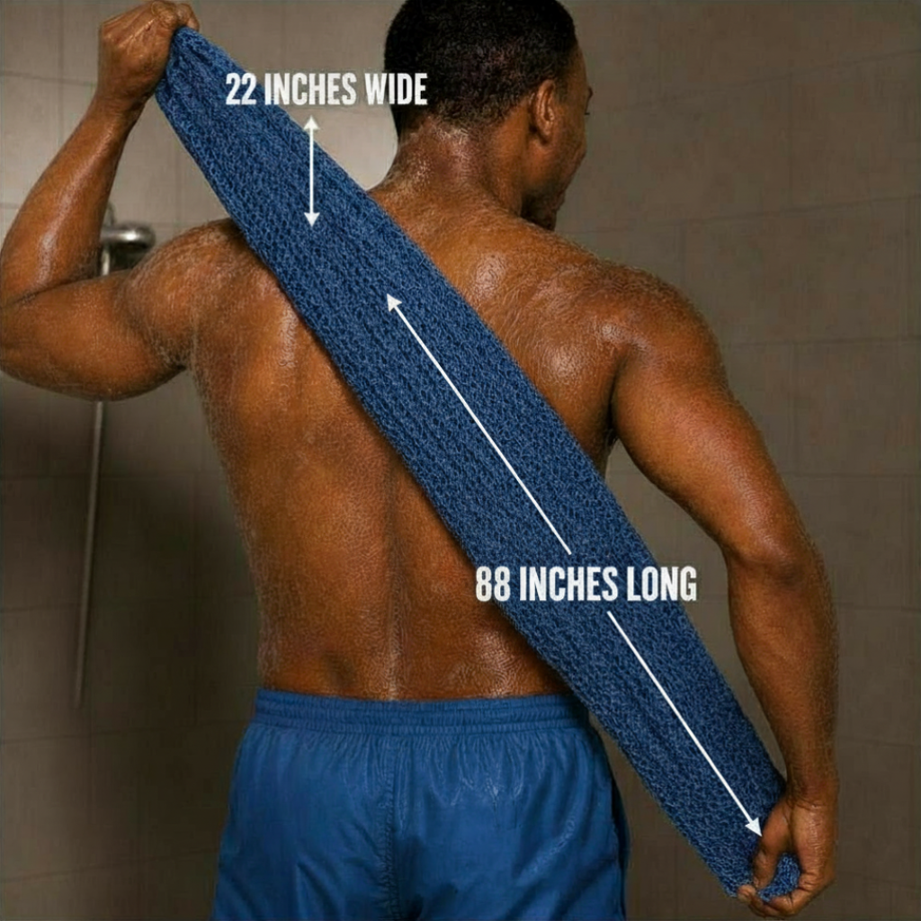 Body Scrubber for Black Men Made in Ghana | 88" Blue