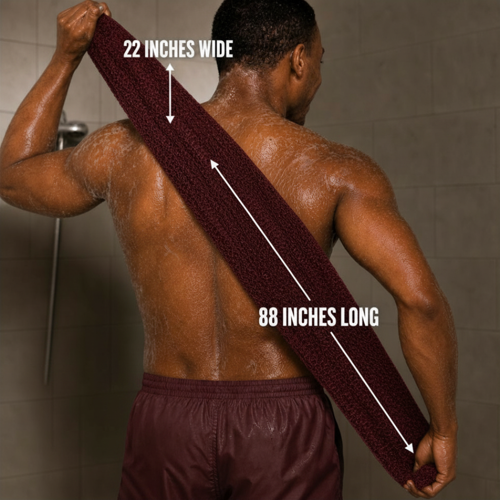 Body Scrubber for Black Men Made in Ghana | 88" Burgundy