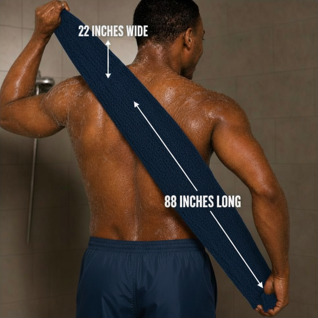 Body Scrubber for Black Men Made in Ghana | 88" Deep Sea Blue