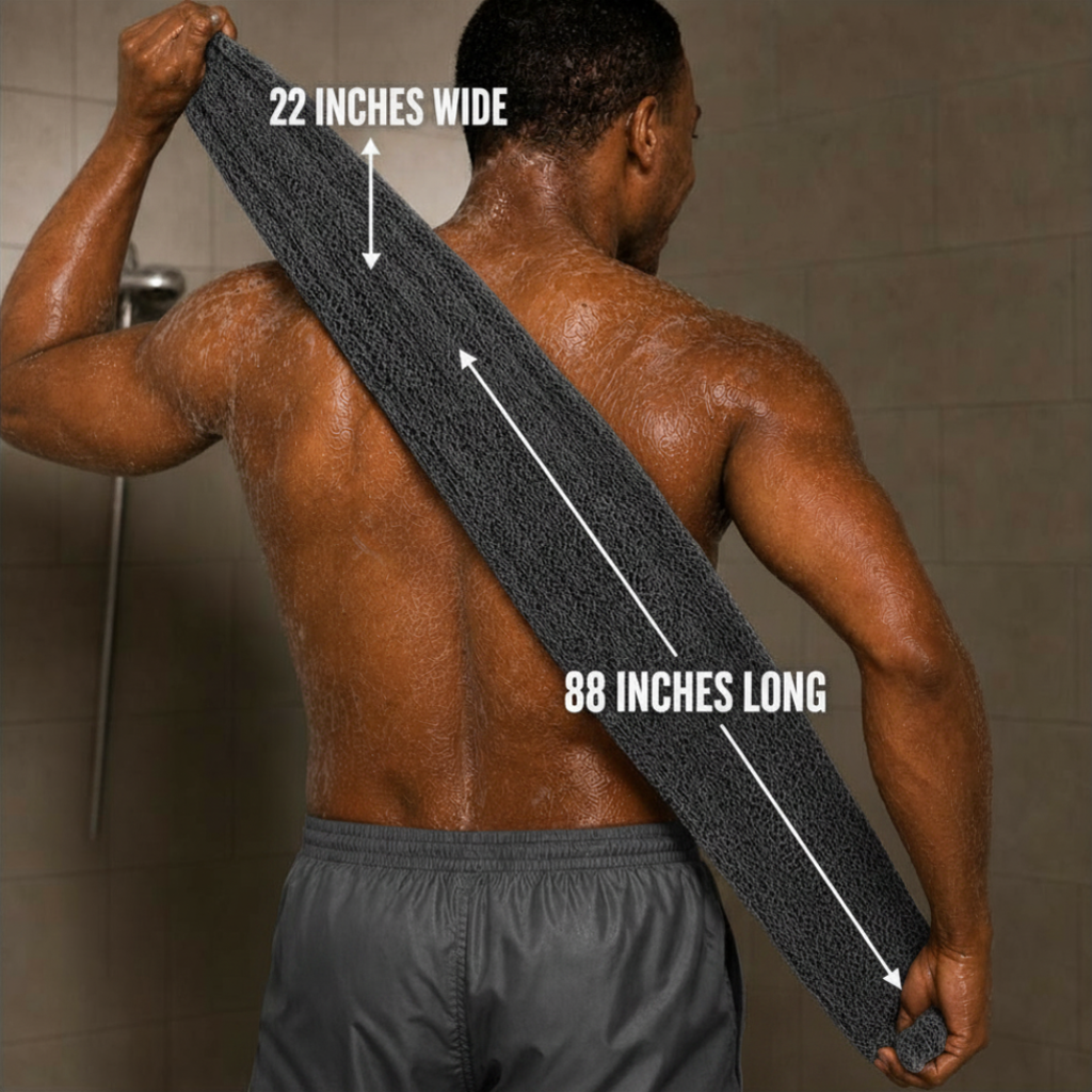 Body Scrubber for Black Men Made in Ghana | 88" Gray