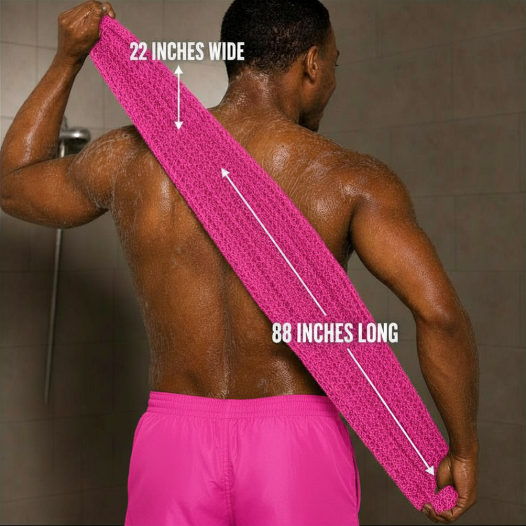 Body Scrubber for Black Men Made in Ghana | 88" Hot Pink