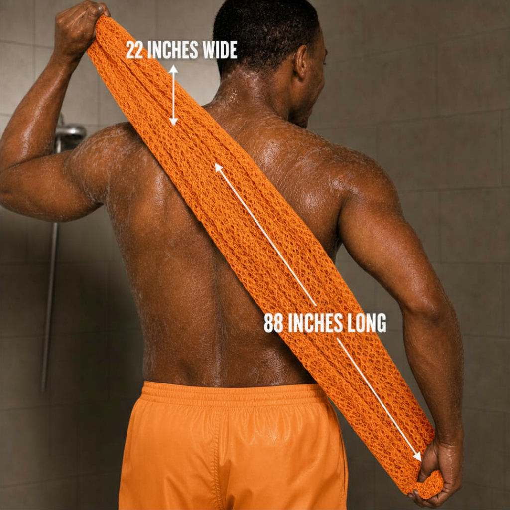 Body Scrubber for Black Men Made in Ghana | 88" Orange