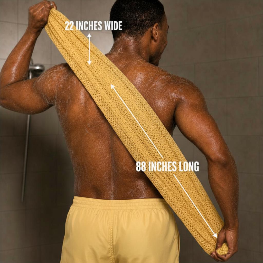 Body Scrubber for Black Men Made in Ghana | 88" Peach Orange