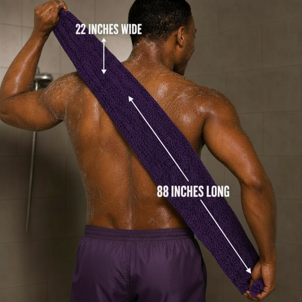 Body Scrubber for Black Men Made in Ghana | 88" Purple