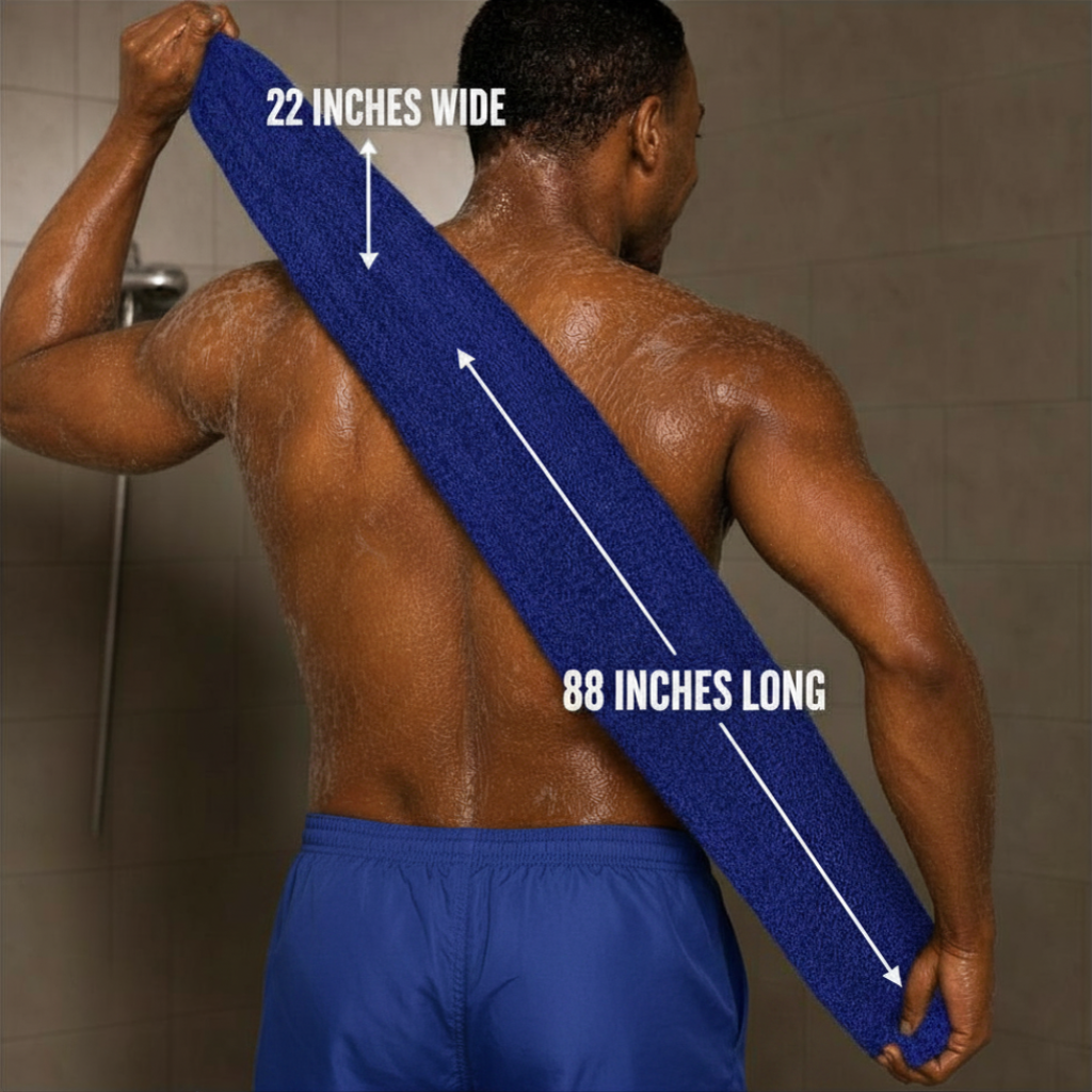 Body Scrubber for Black Men Made in Ghana | 88" Royal Blue
