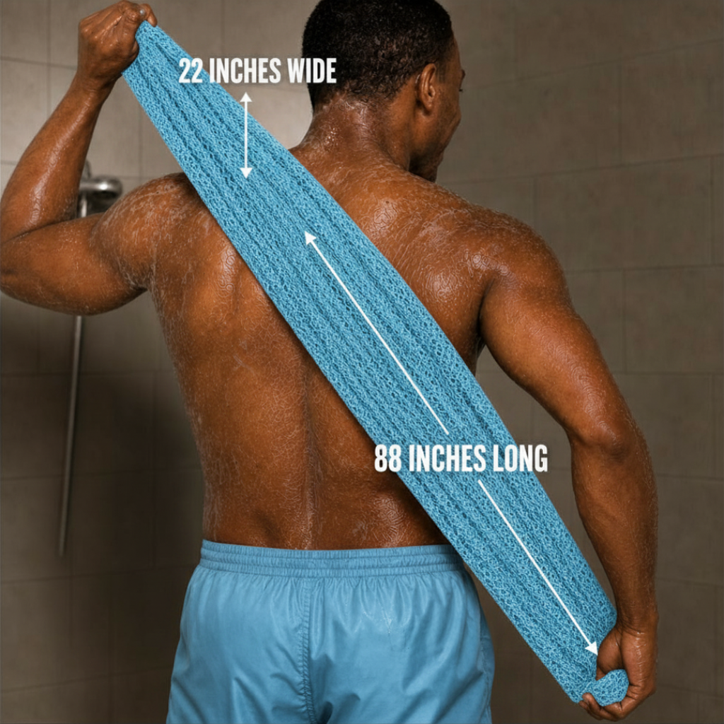 Body Scrubber for Black Men Made in Ghana | 88" Sky Blue
