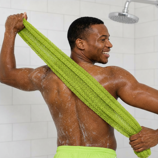 Body Scrubber for Black Men Made in Ghana | 88" Lime Green