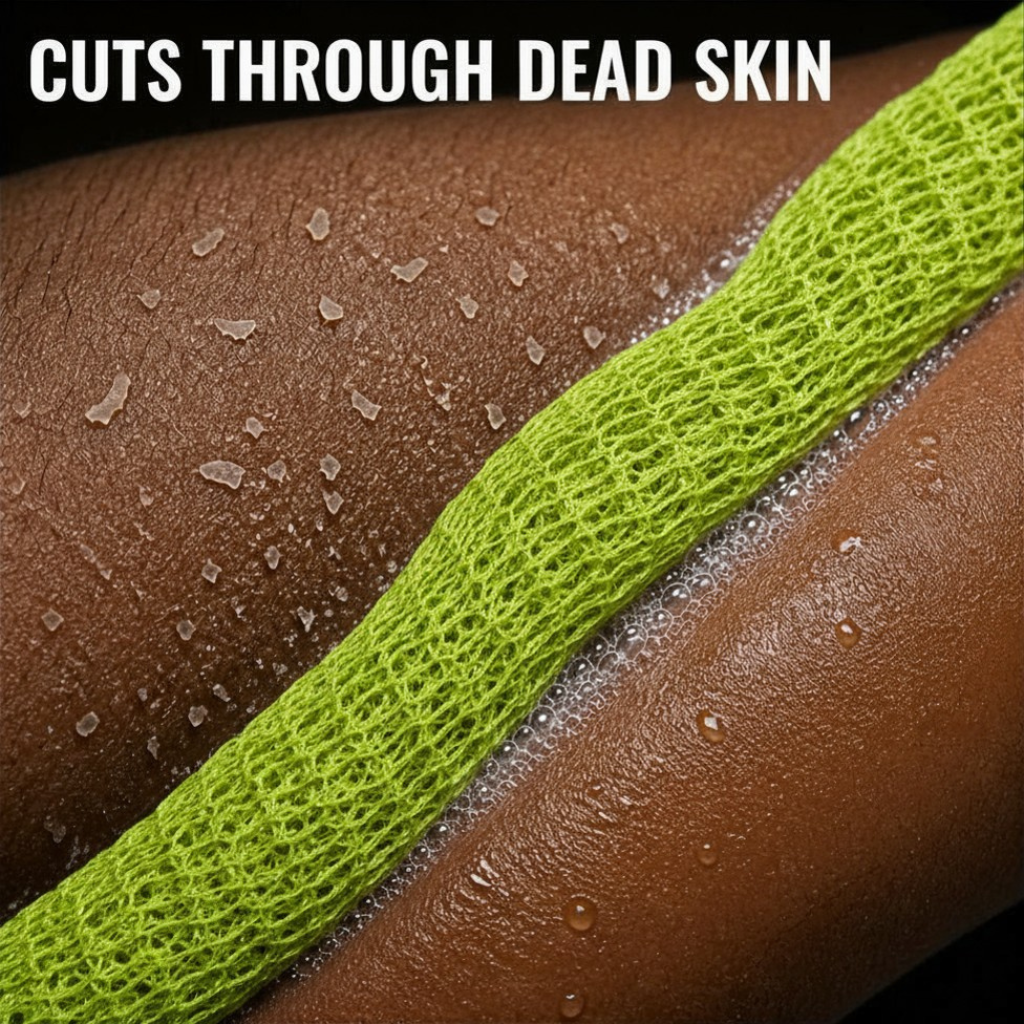 Body Scrubber for Black Men Made in Ghana | 88" Lime Green