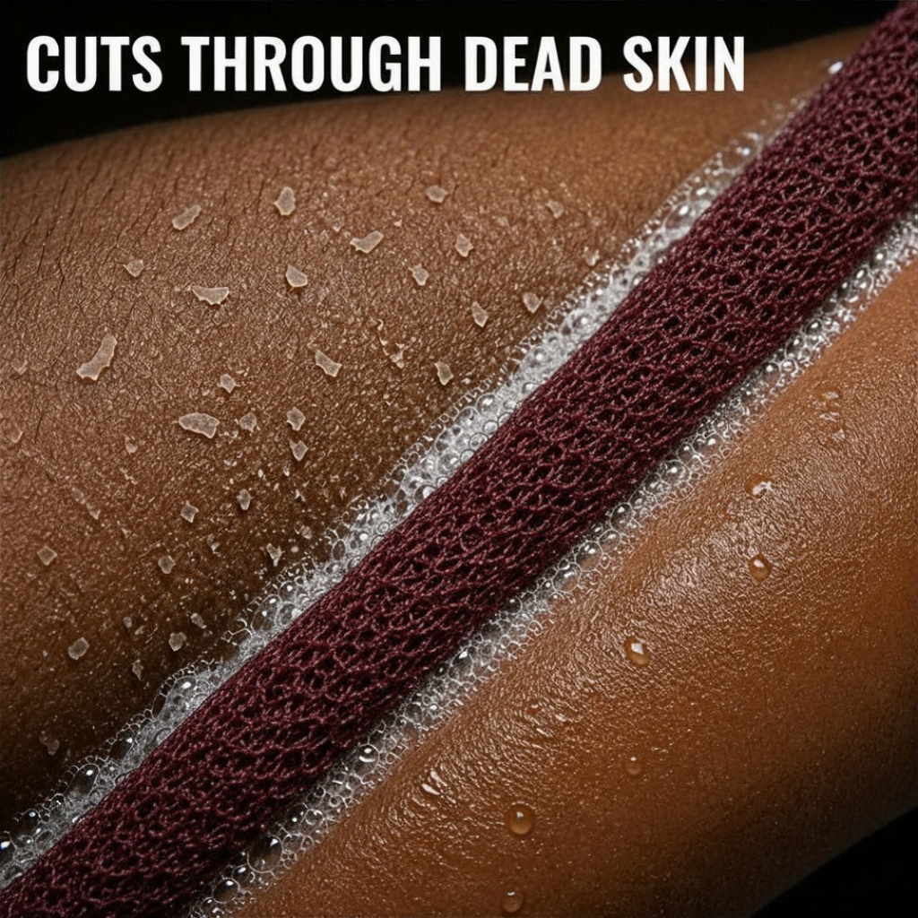 Body Scrubber for Black Men Made in Ghana | 88" Maroon