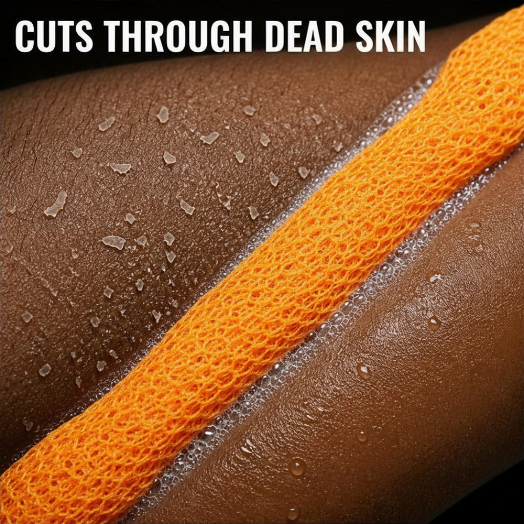 Body Scrubber for Black Men Made in Ghana | 88" Orange