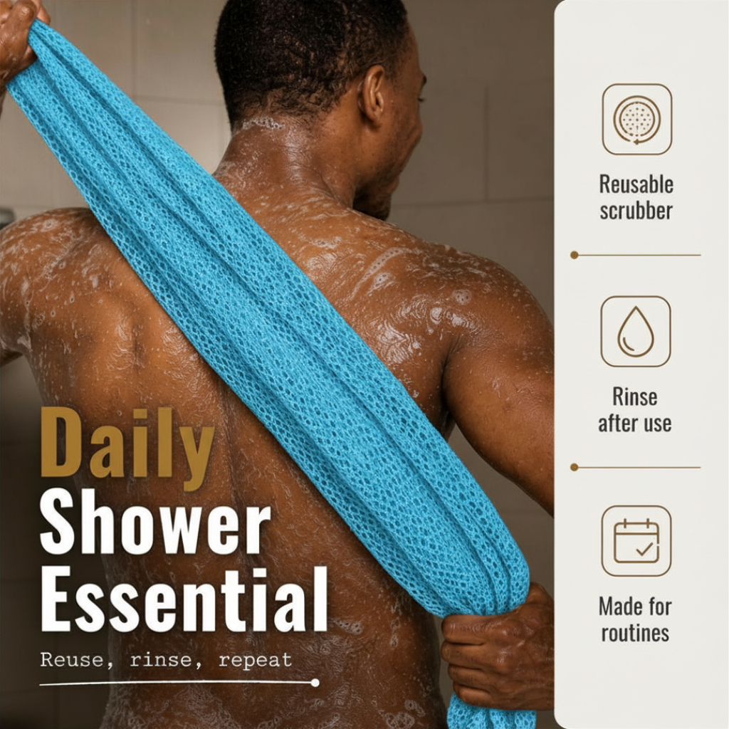 Body Scrubber for Black Men Made in Ghana | 88" Sky Blue