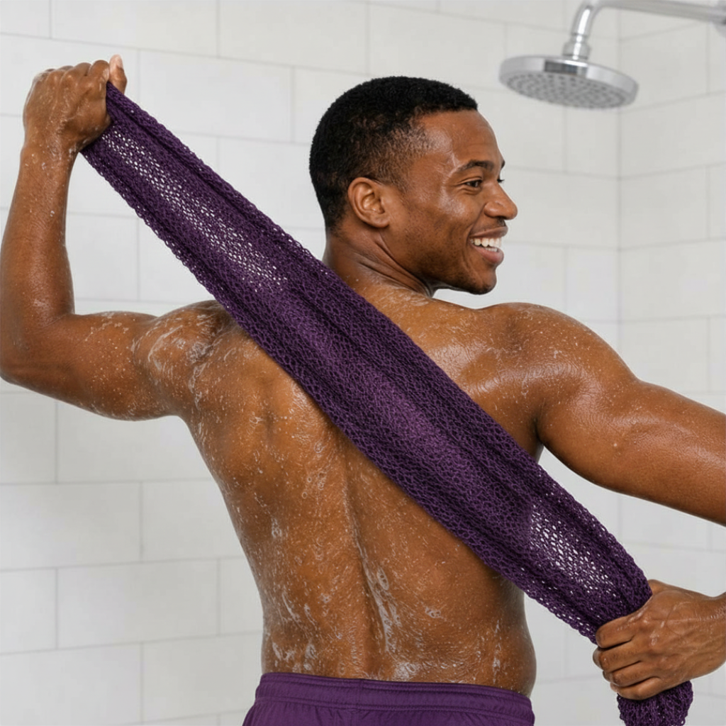 Body Scrubber for Black Men Made in Ghana | 88" Purple