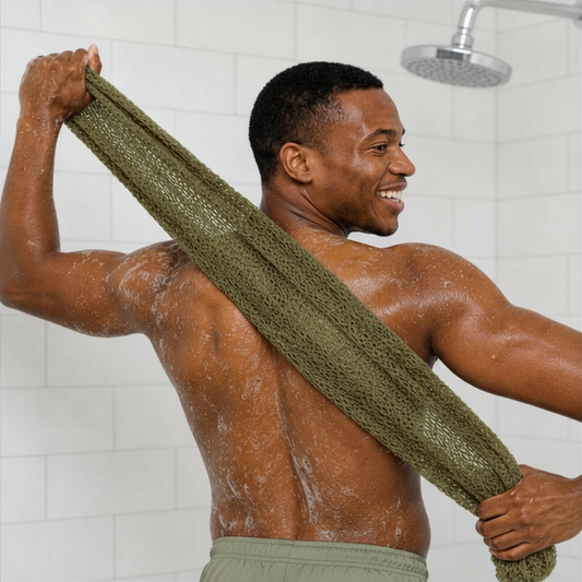 Body Scrubber for Black Men Made in Ghana | 88" Safari Green