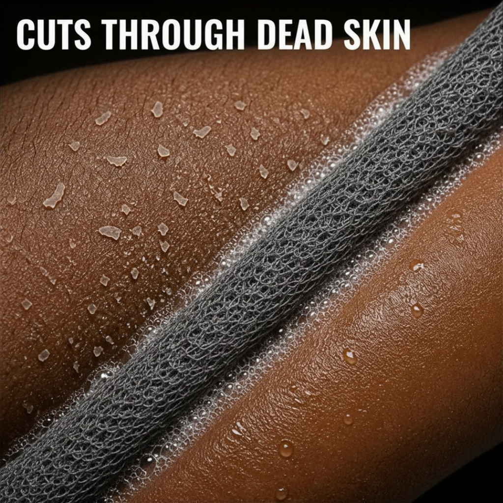 Body Scrubber for Black Men Made in Ghana | 88" Gray