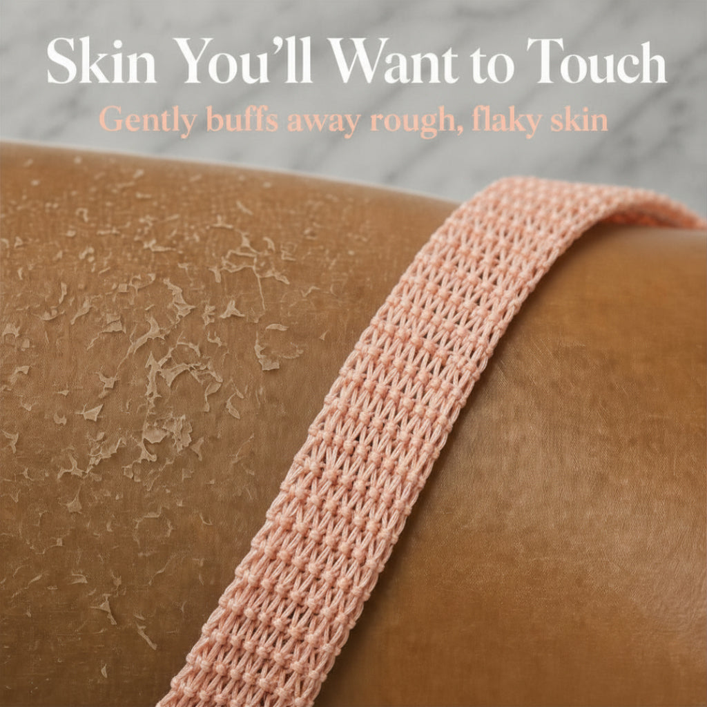 African Net Sponge Authentic Sapo for Black Women Made in Ghana | 44" Peach Pink