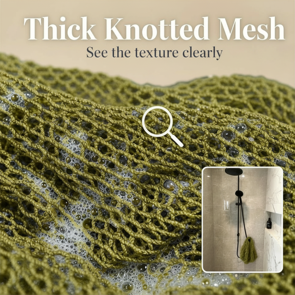 African Net Sponge Authentic Sapo for Black Women Made in Ghana| 44" Safari Green