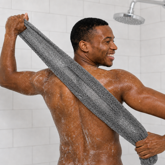 Body Scrubber for Black Men Made in Ghana | 88" Gray