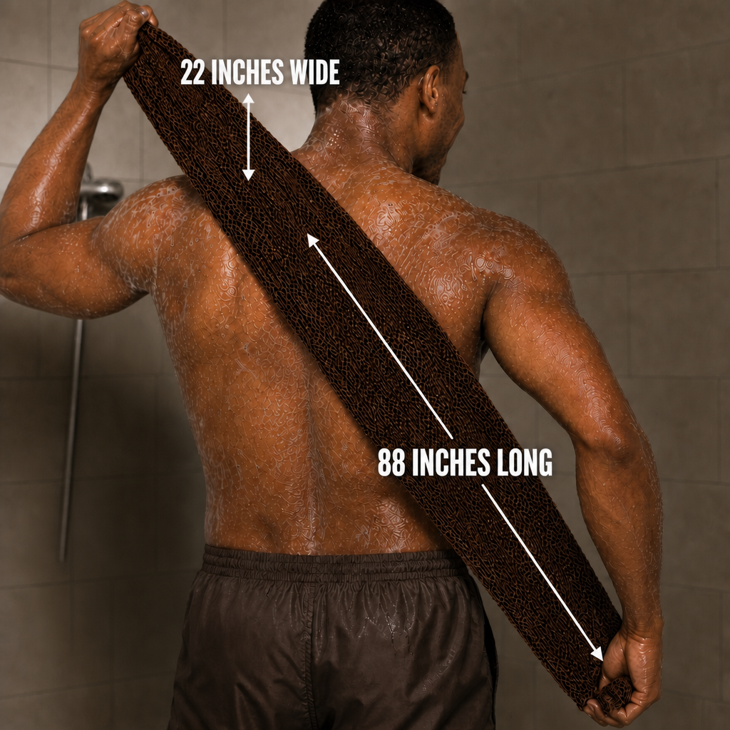 Body Scrubber for Black Men Made in Ghana | 88" Dark Brown