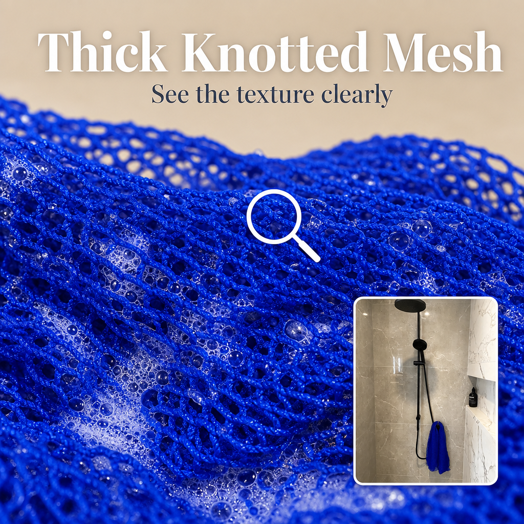 African Net Sponge Authentic Sapo for Black Women Made in Ghana | 44" Royal Blue